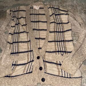 Pendleton Cream and Navy Knit Sweater